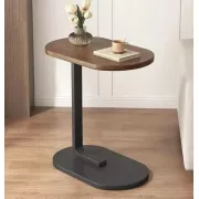 Прикроватный столик Stenson с деревянной столешницей и металлическим основанием 28×45×60 см темно-коричневый