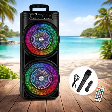 Колонка Bluetooth Wireless Speaker TTD-2807 / Портативная караоке-колонка с RGB-подсветкой