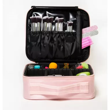 Чорна Органайзер бокс бьюті кейс косметичка валіза сумка для зберігання косметики та приладдя 26х23х10 см