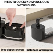 Дозатор для жидкого мыла с моющим держателем для кухонных полотенец / Диспенсер-органайзер для хранения 3в1