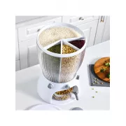 Белый Диспенсер для круп вращающийся с дозатором