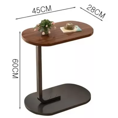 Прикроватный столик Stenson с деревянной столешницей и металлическим основанием 28×45×60 см