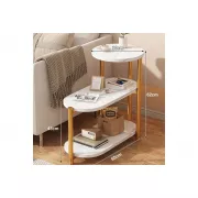 Журнальный мраморный столик с тремя ярусами DASH-5497 65х30х62см