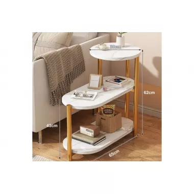 Журнальный мраморный столик с тремя ярусами DASH-5497 65х30х62см Журнальный мраморный столик с тремя ярусами DASH-5497 65х30х62см