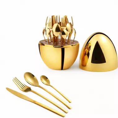 Столовые приборы из нержавеющей стали EGG 24 шт Gold