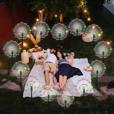 Садовые светильники Салют на солнечной батарее / уличный декор (SFK-41) для сада и двора, 2 шт