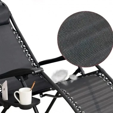 черный Садовое Кресло Шезлонг до 120 кг Cкладной Шезлонг для Дачи Zero Gravity XXL (с подстакаником) черный Садовое Кресло Шезлонг до 120 кг Cкладной Шезлонг для Дачи Zero Gravity XXL (с подстакаником)