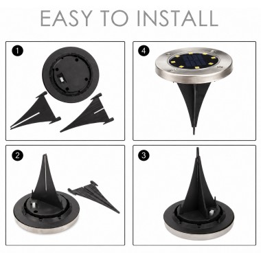 Садовый уличный светодиодный фонарь-подсветка на солнечной батарее Solar Pathway Lights 4шт 7см Садовый уличный светодиодный фонарь-подсветка на солнечной батарее Solar Pathway Lights 4шт 7см