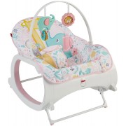 Дитяче крісло-гойдалка Fisher Price / Дитячий шезлонг з музичною підвіскою та регульованою спинкою