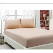 кремове Простирадло махрове на резинці з наволочками Anisa (220х240+30 см)