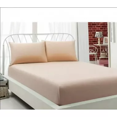 кремове Простирадло махрове на резинці з наволочками Anisa (220х240+30 см) кремове Простирадло махрове на резинці з наволочками Anisa (220х240+30 см)