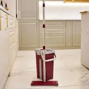 Швабра з відром 11л з автоматичним віджиманням + 2 насадки / Комплект для прибирання швабра ледар і відро Бордо
