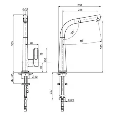 Смеситель с высоким изливом AND YLN18569-5H