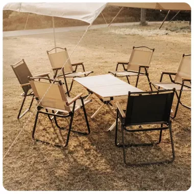 Стул STD-04 складной, металл+ткань В760*Ш500*Д510мм  чёрный