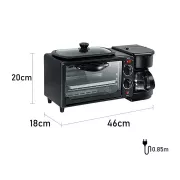 Электрическая духовка 3в1 Domotec MS-5308В Кофеварка Сковорода 9 л 4500w