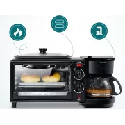 Электрическая духовка 3в1 Domotec MS-5308В Кофеварка Сковорода 9 л 4500w