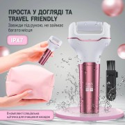 Електрична пемза для ніг PINK / Електрична роликова пилка-пемза для п'ят для педикюру з LCD дисплеєм