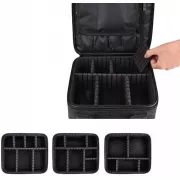 Розовая Органайзер бокс с зеркалом бьюти кейс косметичка чемоданчик сумка для хранения косметики и принадлежностей 26х23х10 см