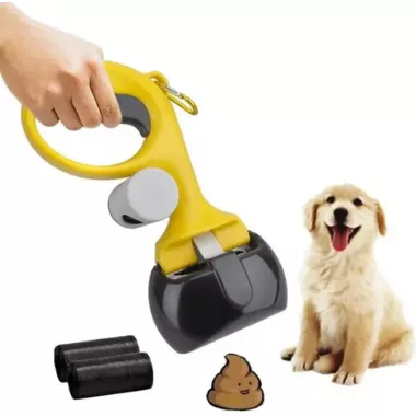 Автоматичний совок для збирання Pooper Scooper 25 x 11 x 9 см / Щипці для збирання з карабіном та мішками в комплекті
