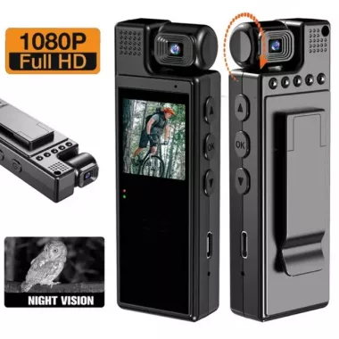 Видеокамера нагрудная Wi-Fi аккумуляторная боди камера с дисплеем 1.3 дюйма регистратор с фиксацией клипсой UKC L9