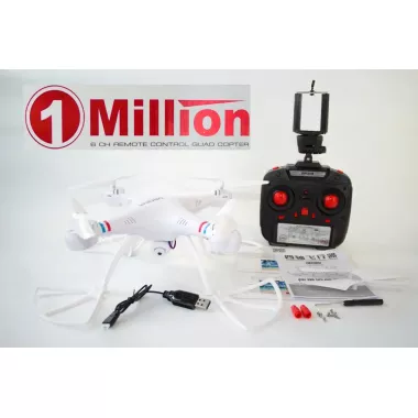 Квадрокоптер 1 000 000 (1million) з WiFi камерою, радіокерований, білий Квадрокоптер 1 000 000 (1million) з WiFi камерою, радіокерований, білий