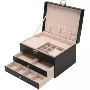 Трехъярусная шкатулка-трансформер для украшений с ключом 24х17х14 см