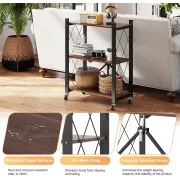 Стелаж триярусний універсальний з нержавіючої сталі/ Розкладний органайзер-стелаж 66x34x88 см