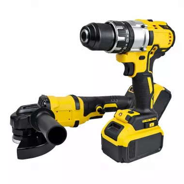 Набір акумуляторних інструментів шуруповерт + болгарка 48V (2 акб) Жовтий