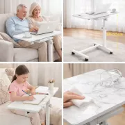 Мраморный стол DASH-64200 для ноутбука на колесиках с регулировкой высоты 60*40*59-89см