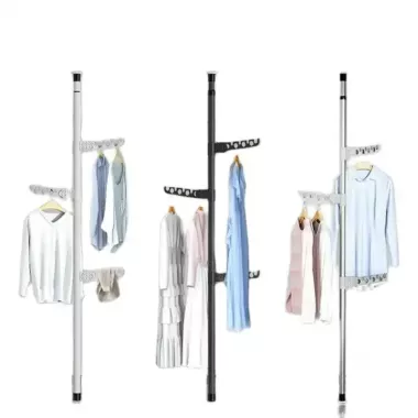 Вертикальна телескопічна вішалка - сушарка для одягу від підлоги до стелі 4 вішалки