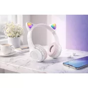 Бездротові навушники з котячими вушками та лід підсвічуванням Cat Ear Y47 Led, Bluetooth навушники з мікрофоном Білий
