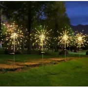 Фонарь садовый Фейерверк газонный на солнечной батарее, 90 led, 8 режимов (2 шт в комплекте)