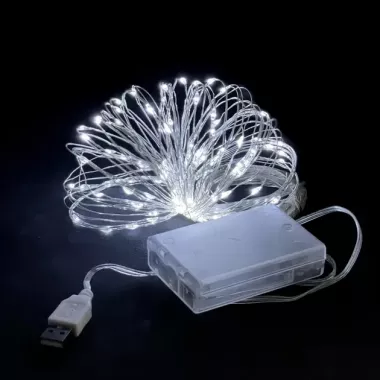 Гирлянда роса нить светодиодная 3 м на батарейках для дома