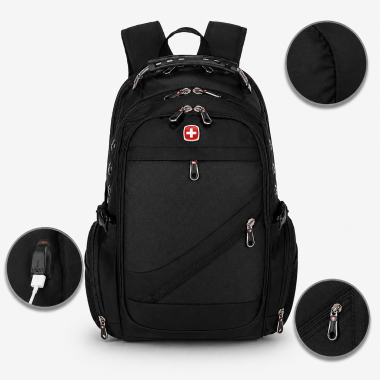 Рюкзак, швейцарский рюкзак, SwissGear 8810, туристический рюкзак, рюкзак для ноутбука Черный Рюкзак, швейцарский рюкзак, SwissGear 8810, туристический рюкзак, рюкзак для ноутбука Черный