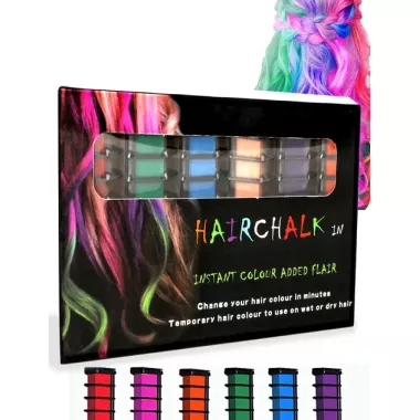 Набор мела для волос 6  шт Hair chalk Разноцветные красители расческа для детей и взрослых