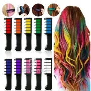 Набор мела для волос 10 шт Hair chalk Разноцветные красители расческа для детей и взрослых