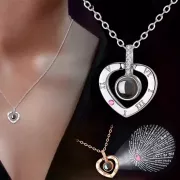 Кулон подвеска с проекцией I love you Я тебя люблю на 100 языках мира в форме сердца