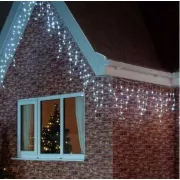 Теплый белый Новогодняя праздничная гирлянда бахрома 120 Led прозрачный провод 3х0.5 м