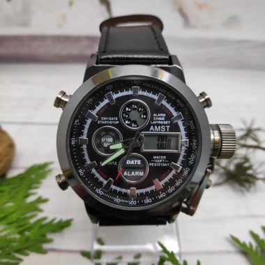 Наручные мужские часы AMST Watch / Армейские мужские часы с подстветкой влагостойкие