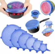 Набор силиконовых крышек, пленок для хранения продуктов Silicon Lids 6 штук