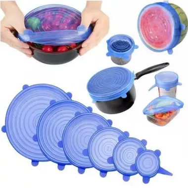 Набор силиконовых крышек, пленок для хранения продуктов Silicon Lids 6 штук Набор силиконовых крышек, пленок для хранения продуктов Silicon Lids 6 штук