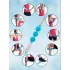 Ролик массажный для йоги массажер для спины валик для фитнеса Massage stick AND 5284  (Шарики 3 шт)