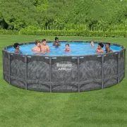 Каркасный круглый бассейн 549х132 см на 26 000 л с фильтр-насосом, лестницей, тентом Bestway 561KC