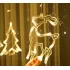 Гирлянда Штора с формами колокольчик, елка, олень 12 PCS light