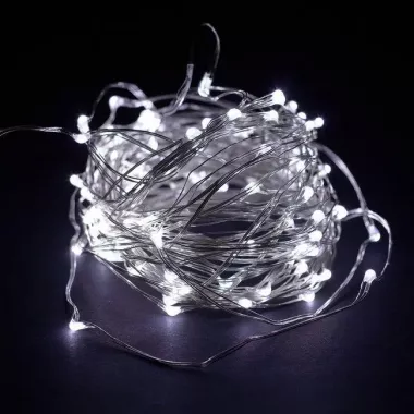 Новогодние гирлянды. Медная проволочная лампа 100LED 10м, (батарейки) Цвет белый Силиконовый провод (7108) Новогодние гирлянды. Медная проволочная лампа 100LED 10м, (батарейки) Цвет белый Силиконовый провод (7108)