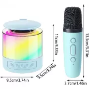Портативная акустическая колонка K19 с Bluetooth и LED-подсветкой для караоке бирюзовый