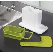 Універсальний органайзер для кухні на раковину 3 в 1 DAILY USE, для щіток, губок, мила та рушників