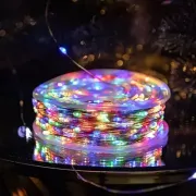 Гирлянда Роса 200 м МУЛЬТИК – зеленая нить, пульт, 8 режимов