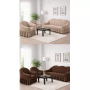 Жаккардовый турецкий чехол на диван и два кресла, универсальный натяжной чехол, накидка на диван