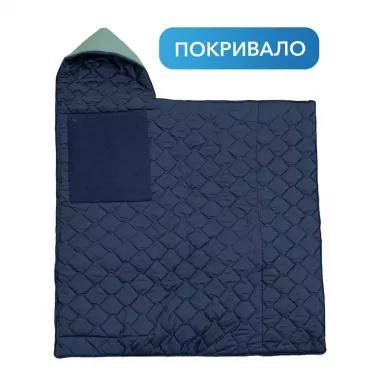 Зимний спальный мешок с подогревом USB 215*65, теплый спальник ковдра с подогревом до -30 зеленый